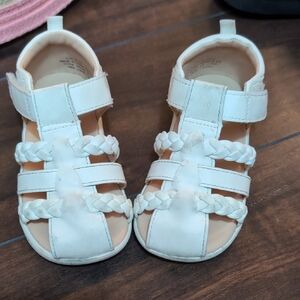 H&M White Braided Kids Sandals, Size 7